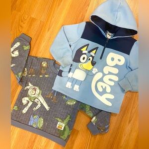 BLUEY HOODIE AND TOY STORY SWEATER SIZE 5T! PACK OF 2 FOR BOYS DISNEY TOPS WARM
